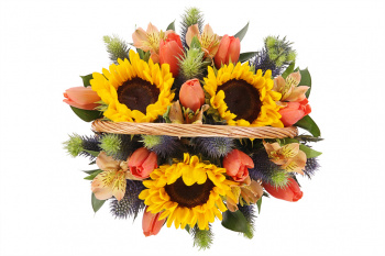 Букет сборный в корзине "Оазис"